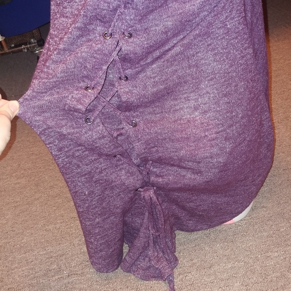 Women's purple heather criss cross back tunic tank Medium - Picture 5 of 7